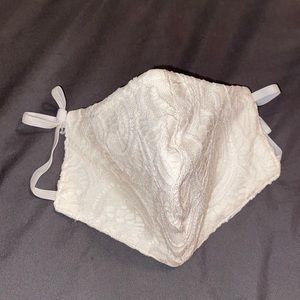 Ivory lace bridal face mask